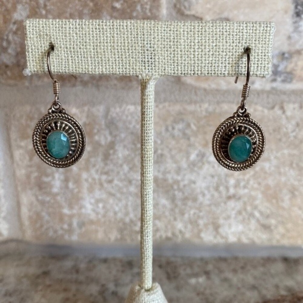 Green Adventurine & Sterling Silver Earrings